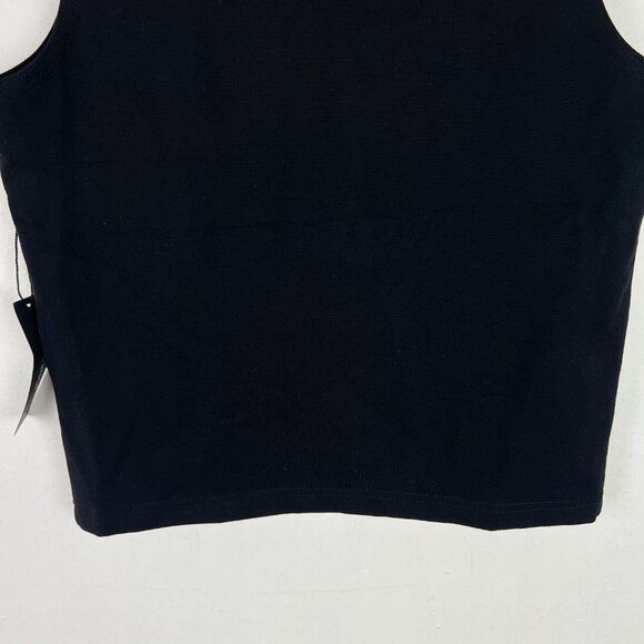 NWT Jones & Co New York Sleeveless Faux Crossover Hem Top Black Size Small S NEW - Picture 10 of 10